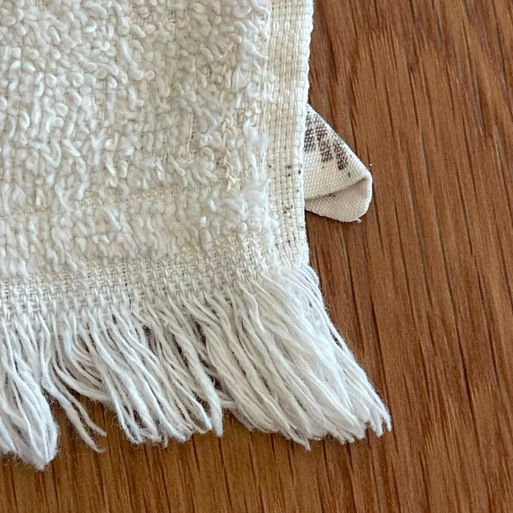 Vintage Cannon Kitchen Hand Towel Herbs Orange Brown Fringe
